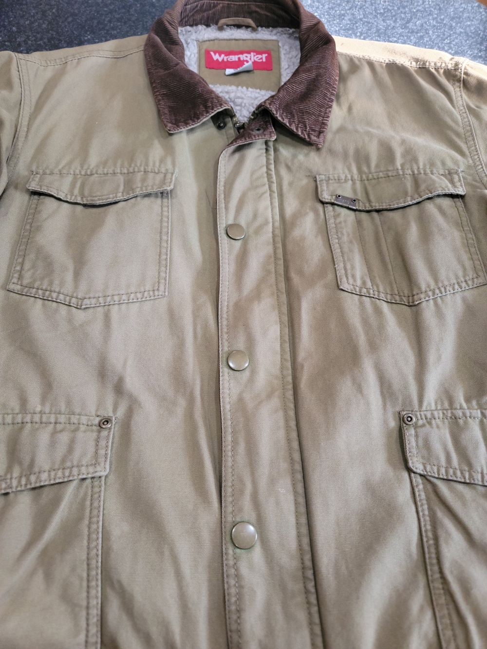 Wrangler Men's Tan Sherpa-Lined Work Jacket